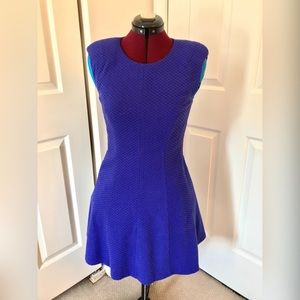 Rebecca Taylor Textured Blue Ponte Dress Size 2